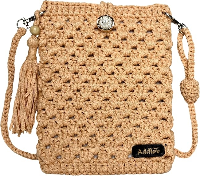 Handmade Gift Boho Crochet Crossbody Bags for Women Mini Cell Phone Purse Daily Use Travel shopping product image